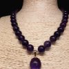 Collana di ametiste sferiche da 10 mm con centrale in ametista naturale - immagine 3